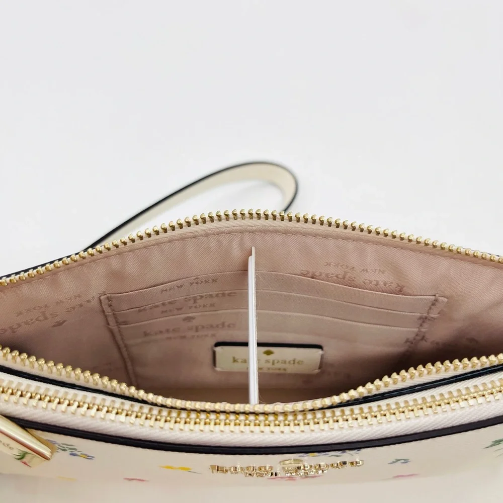 Kate Spade Staci Garden Bouquet Boxed Zip Wristlet Cream Multi - Picture 6 of 8